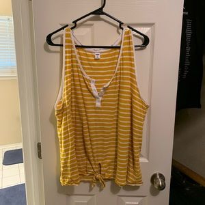Old navy Yellow and white stripe tank.